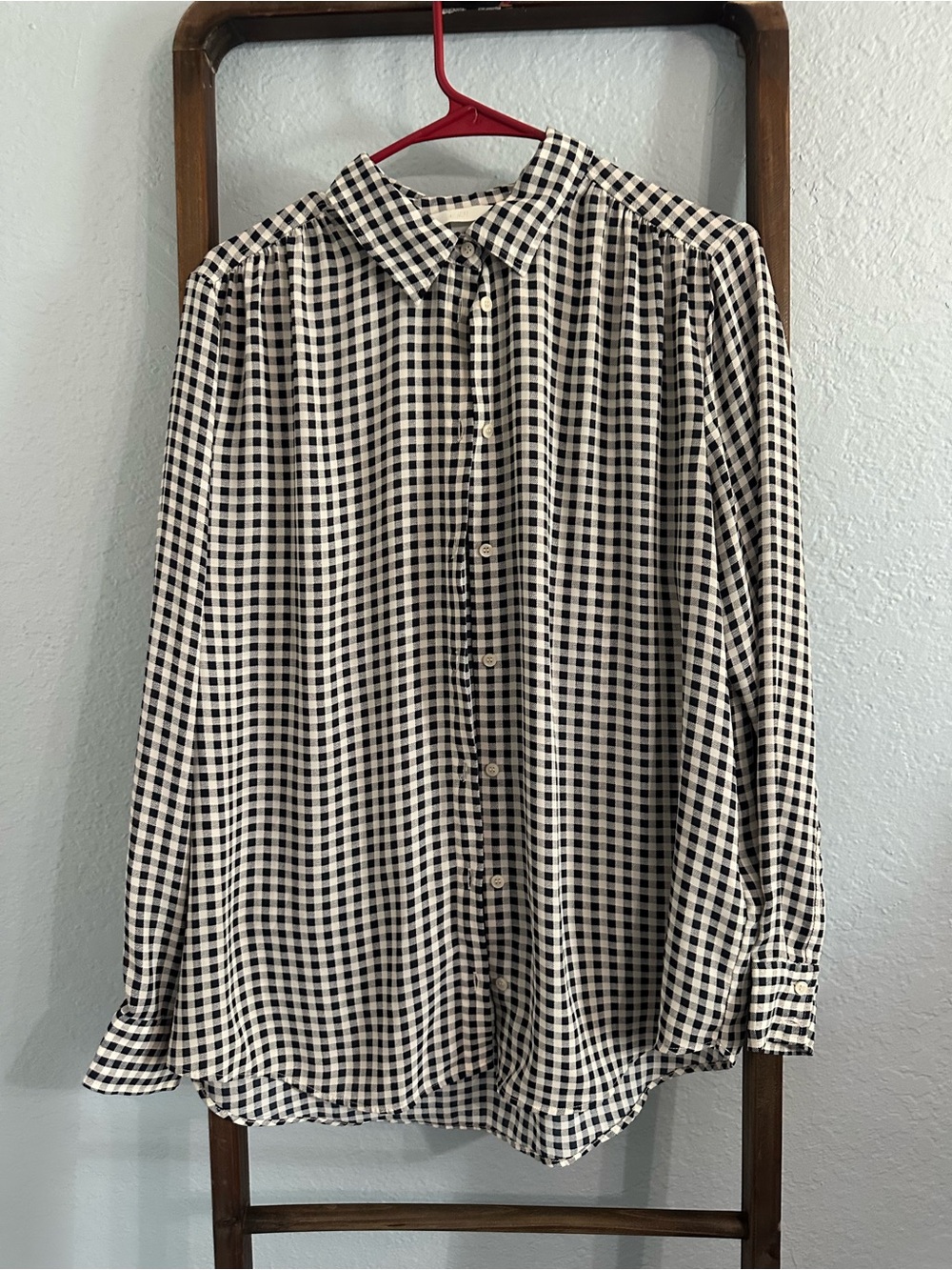 H&M Black and White Gingham Button-Down Shirt